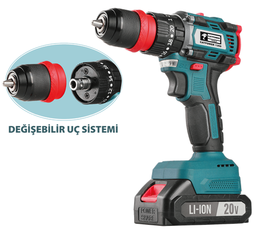 CATPOWER KÖMÜRSÜZ AKÜLÜ VİDALAMA 20 V Lİ-ON 2.0 AH